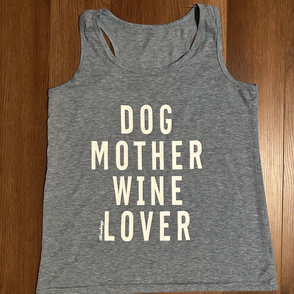 Light Blue Dog Mother Wine Lover Tank